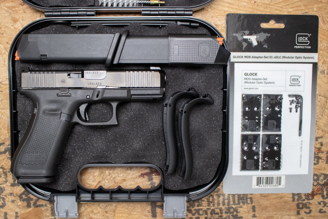 GLOCK 45 MOS 9mm Optic Ready Police Trade-in Pistol with Night Sights, Three Mags, Optic Plates (New in Box)